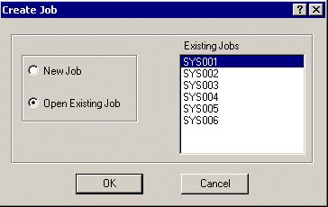Create Job dialog