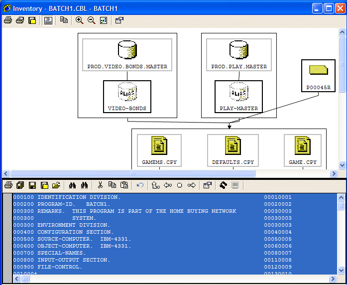 Inventory View for COBOL File